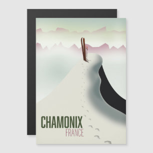 Afiche de viaje de esquí de Chamonix France
