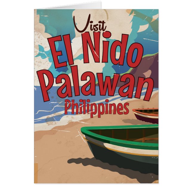 Afiche de viaje de Filipinas, El Nido, Palawan. (Frente)