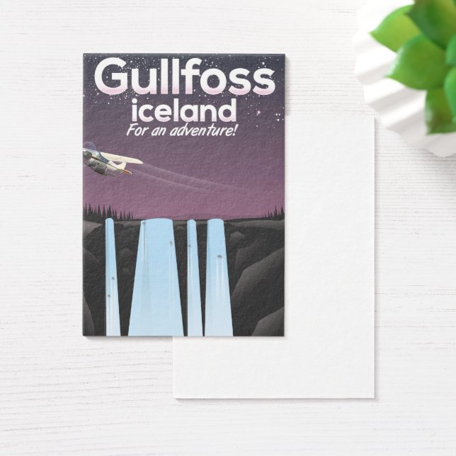 Afiche de viaje de Gullfoss Waterfall Islandia (Escritorio)