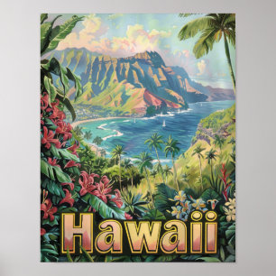 Afiche de viaje de Hawái Poster de impresión de ar