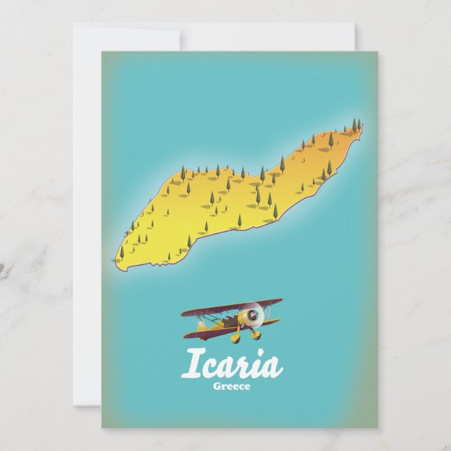 Afiche de viaje de Icasia Grecia. (Anverso)