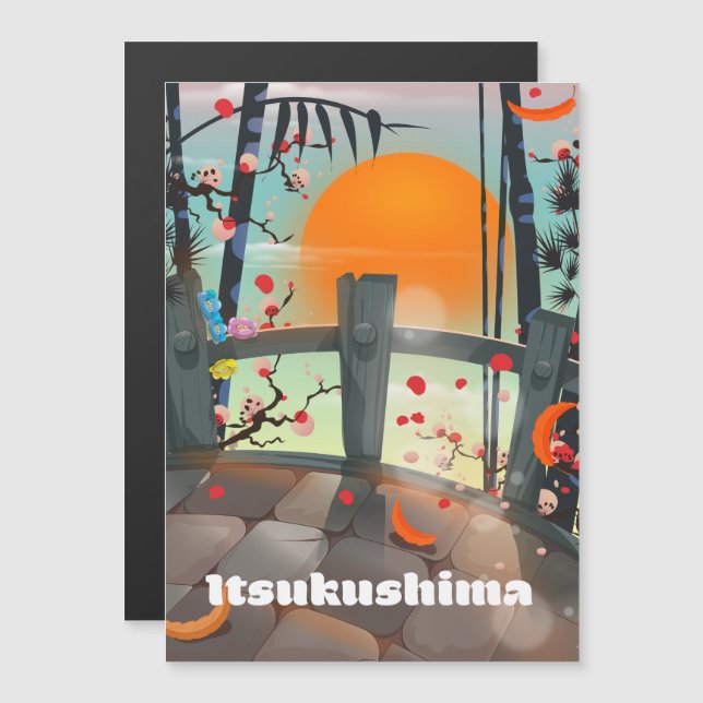 Afiche de viaje de Itsukushima Japón (Anverso/Reverso)