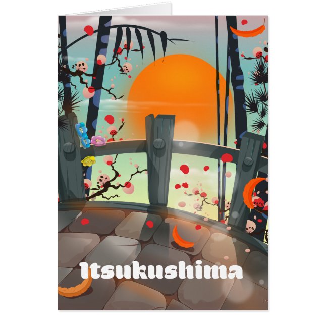 Afiche de viaje de Itsukushima Japón (Frente)
