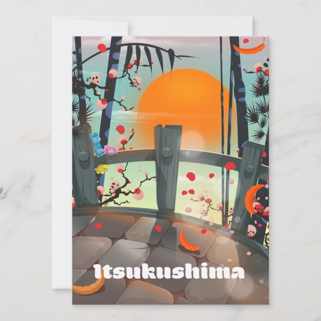 Afiche de viaje de Itsukushima Japón (Anverso)