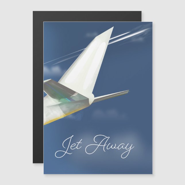 Afiche de viaje de Jet Away. (Anverso/Reverso)