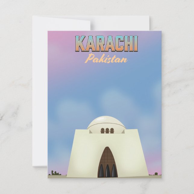 Afiche de viaje de Karachi en Pakistán (Anverso)