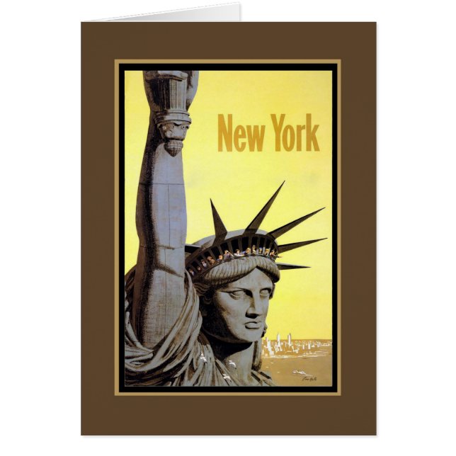 afiche de viaje de la estatua de la libertad de nu (Frente)