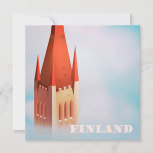 Afiche de viaje de la iglesia de Finlandia