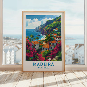 Afiche de viaje de la isla de Madeira Arte en pare