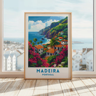 Afiche de viaje de la isla de Madeira Arte en pare