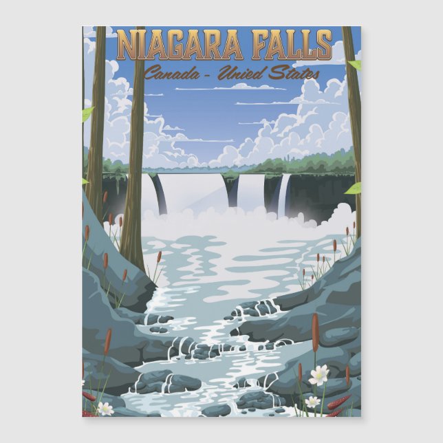 Afiche de viaje de las cataratas del Niágara (Anverso)