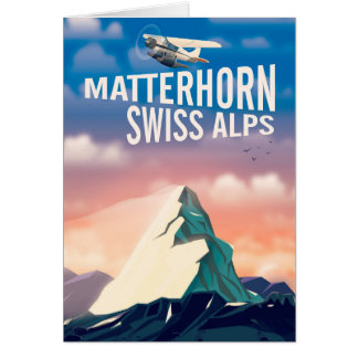 Afiche de viaje de los Alpes Suizos en Matterhorn