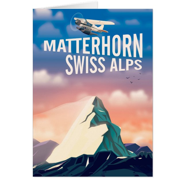 Afiche de viaje de los Alpes Suizos en Matterhorn (Frente)