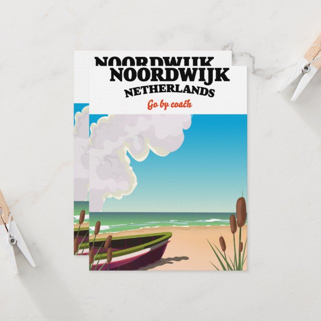 Afiche de viaje de Noordwijk Países Bajos (Anverso/Reverso In Situ)