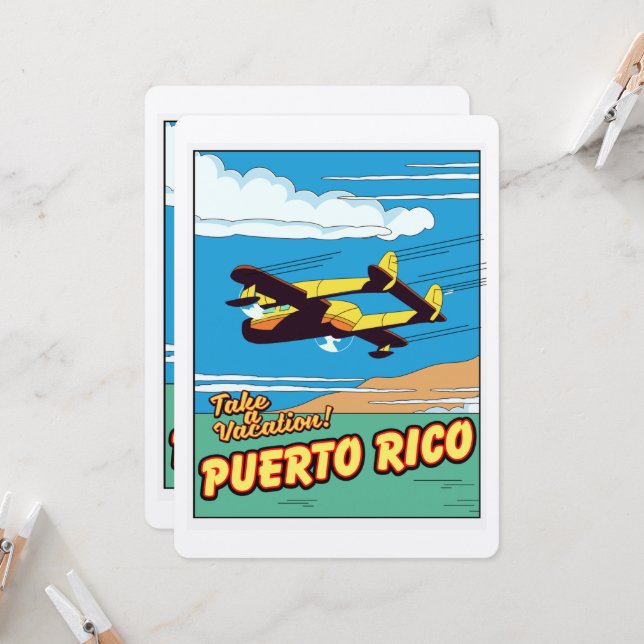 Afiche de viaje de Puerto Rico (Anverso/Reverso In Situ)