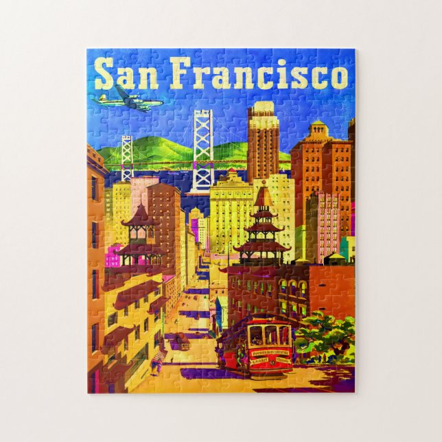 Afiche de viaje de San Francisco Jigsaw Puzzle (Vertical)
