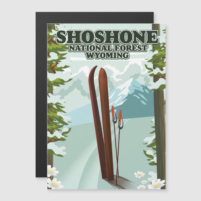 Afiche de viaje de Shoshone National Forest Ski (Anverso/Reverso)