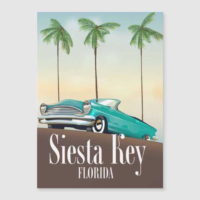 Afiche de viaje de Siesta Key Florida (Anverso)