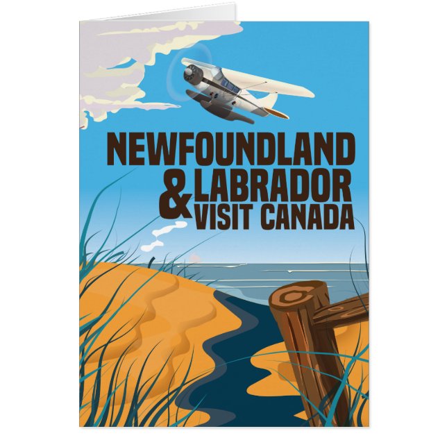 Afiche de viaje de Terranova y Labrador (Frente)