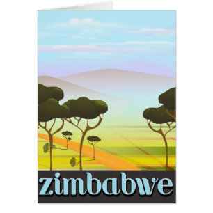 Afiche de viaje de vacaciones de Zimbabue