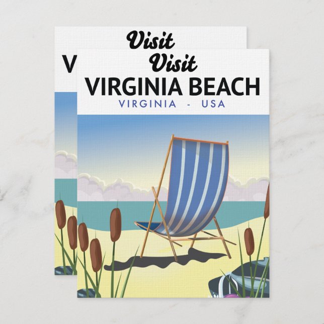 Afiche de viaje de Virginia Beach Virginia USA (Anverso / Reverso)