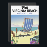 Afiche de viaje de Virginia Beach Virginia USA<br><div class="desc">Cartel de viaje de Virginia Beach Virginia USA con una hermosa tumbona de estilo vintage.</div>