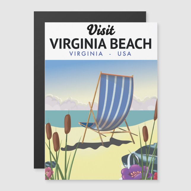 Afiche de viaje de Virginia Beach Virginia USA (Anverso/Reverso)