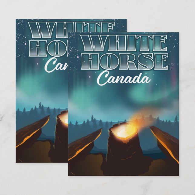 Afiche de viaje de White Horse Canada (Anverso / Reverso)