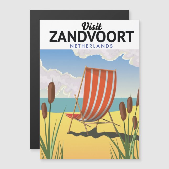 Afiche de viaje de Zandvoort Países Bajos (Anverso/Reverso)