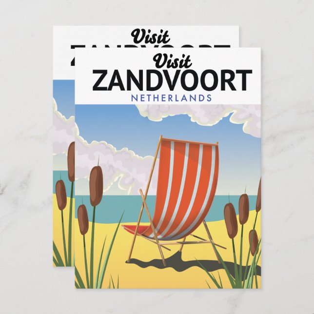 Afiche de viaje de Zandvoort Países Bajos (Anverso / Reverso)