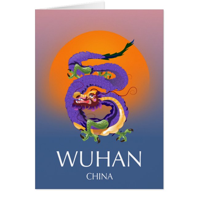 Afiche de viaje del Dragón de China en Wuhan (Frente)