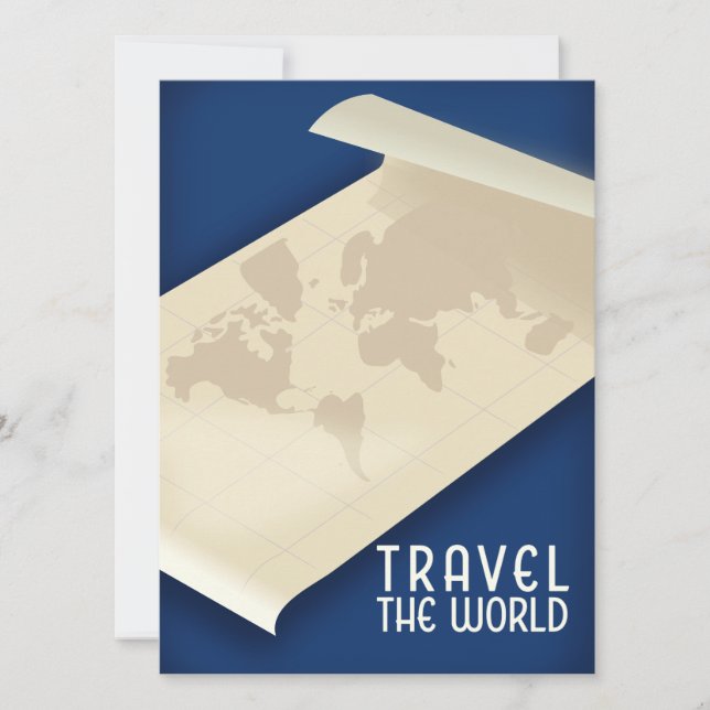 Afiche de viaje del estilo de la cosecha del mundo (Anverso)