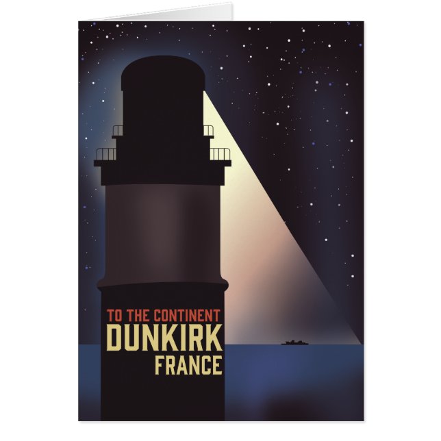Afiche de viaje del faro Dunkerque. (Frente)