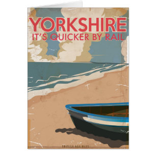 Afiche de viaje del ferrocarril de época de Yorksh
