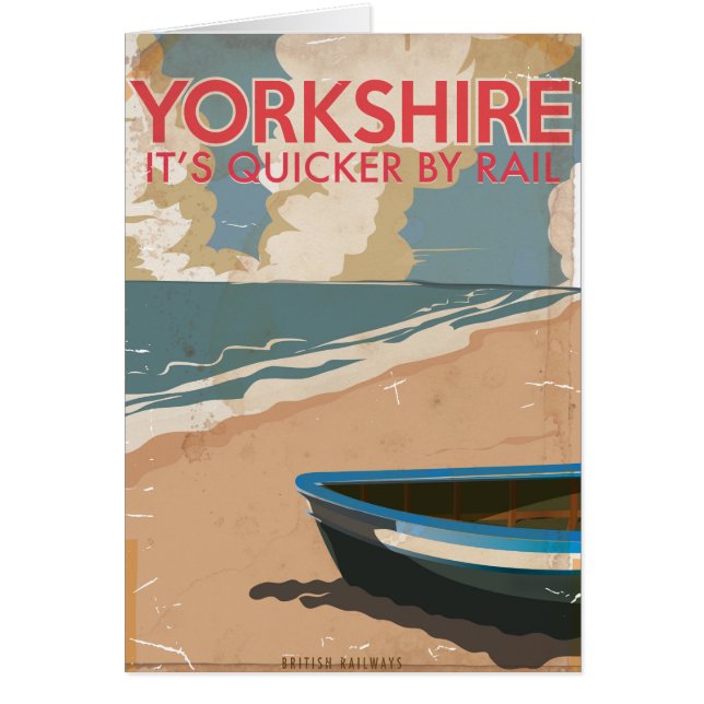 Afiche de viaje del ferrocarril de época de Yorksh (Frente)