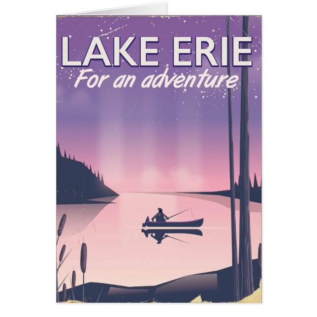 Afiche de viaje del lago Erie (Frente)