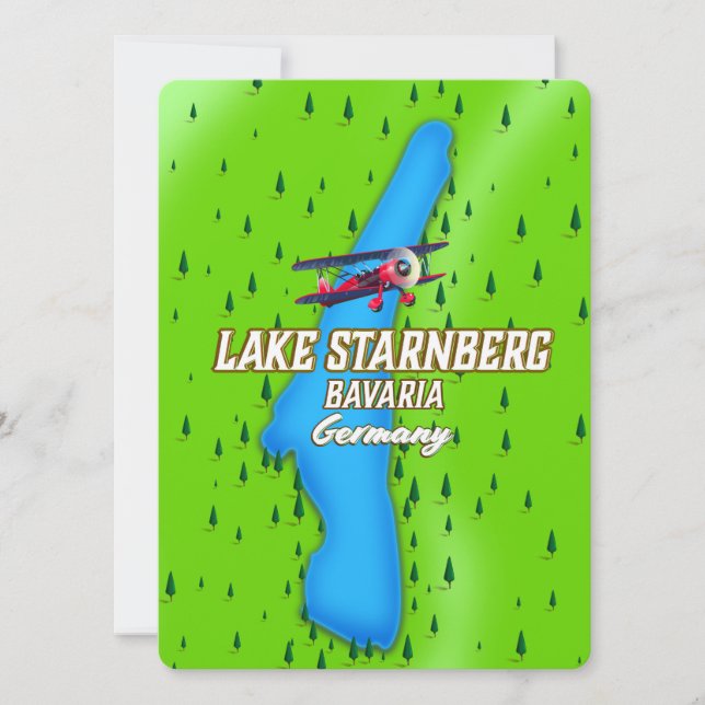 Afiche de viaje del lago Starnberg Bavaria Alemani (Anverso)