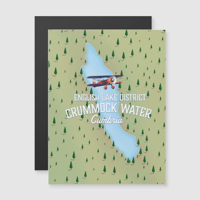 Afiche de viaje del mapa de distrito del lago Crum (Anverso/Reverso)