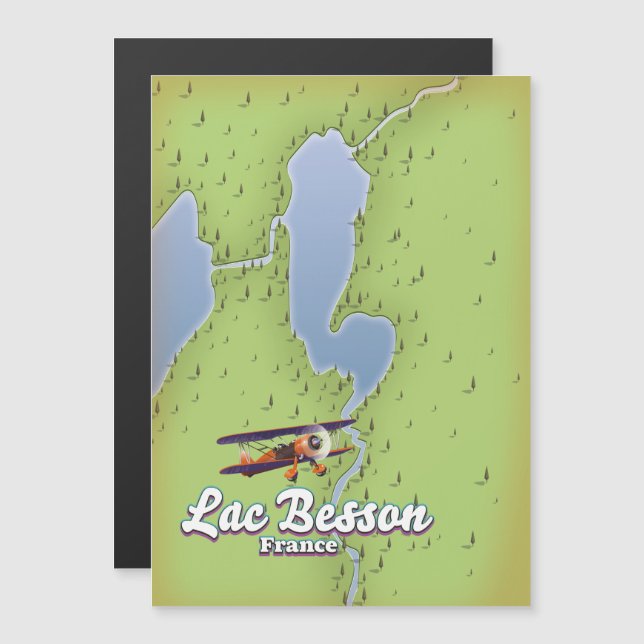 Afiche de viaje del mapa de Francia de Lac Besson (Anverso/Reverso)