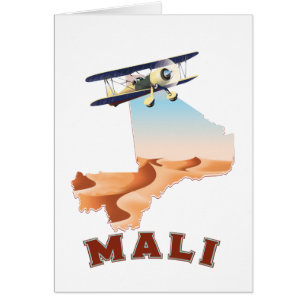 Afiche de viaje del Mapa de Mali