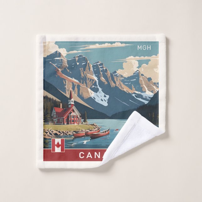 Afiche de viaje del Monograma de personalizado Can (Toallita)