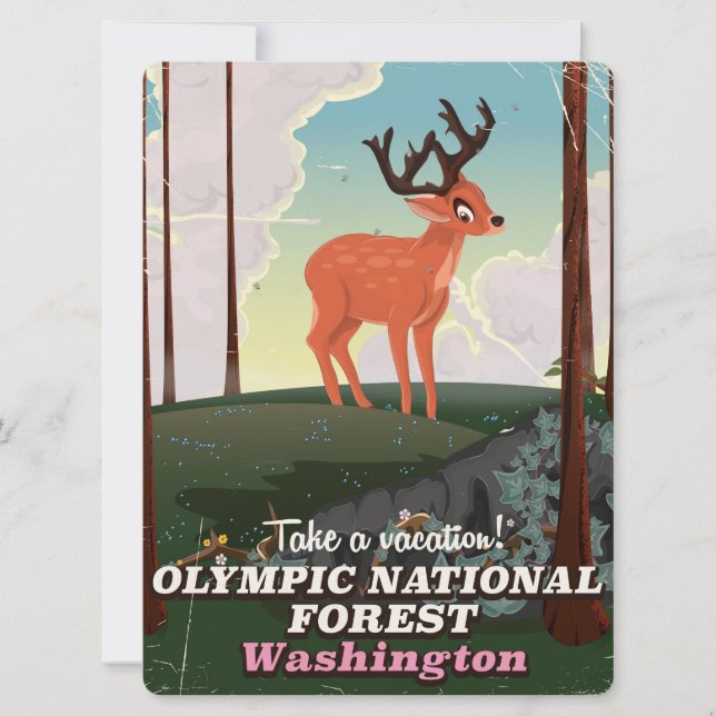 Afiche de viaje del Olympic National Forest USA (Anverso)