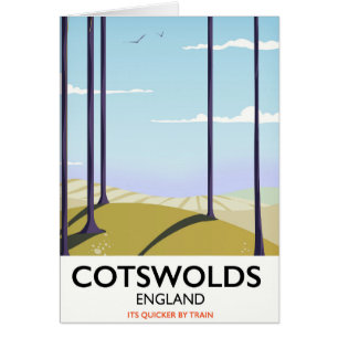 Afiche de viaje del paisaje ferroviario de Cotswol