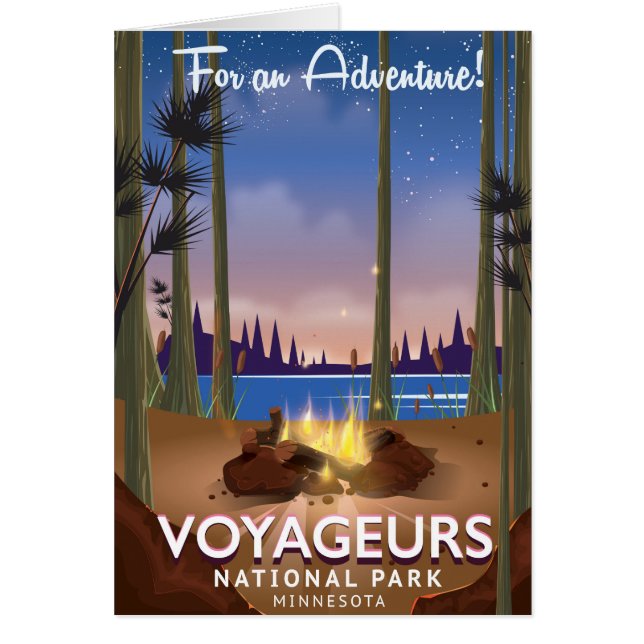 Afiche de viaje del Parque Nacional Voyageurs Minn (Frente)
