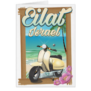 Afiche de viaje en moto de Eilat Beach Israel