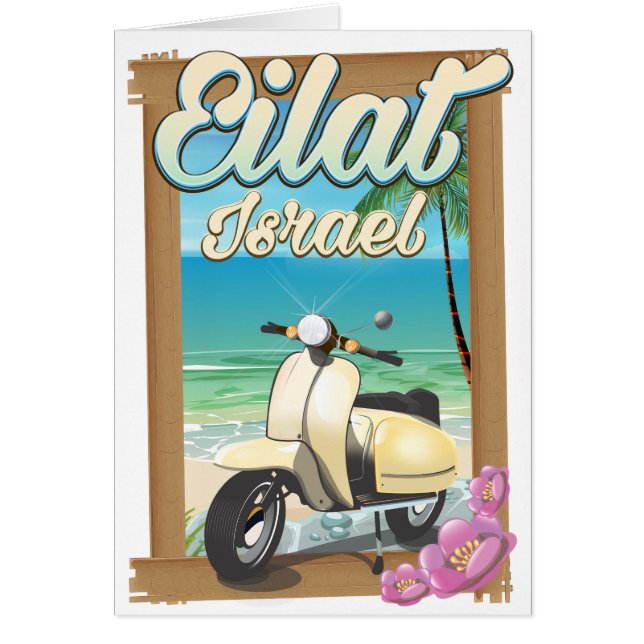 Afiche de viaje en moto de Eilat Beach Israel (Frente)