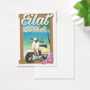 Afiche de viaje en moto de Eilat Beach Israel