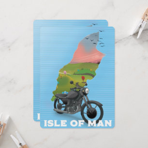 Afiche de viaje en moto de la Isla de Man