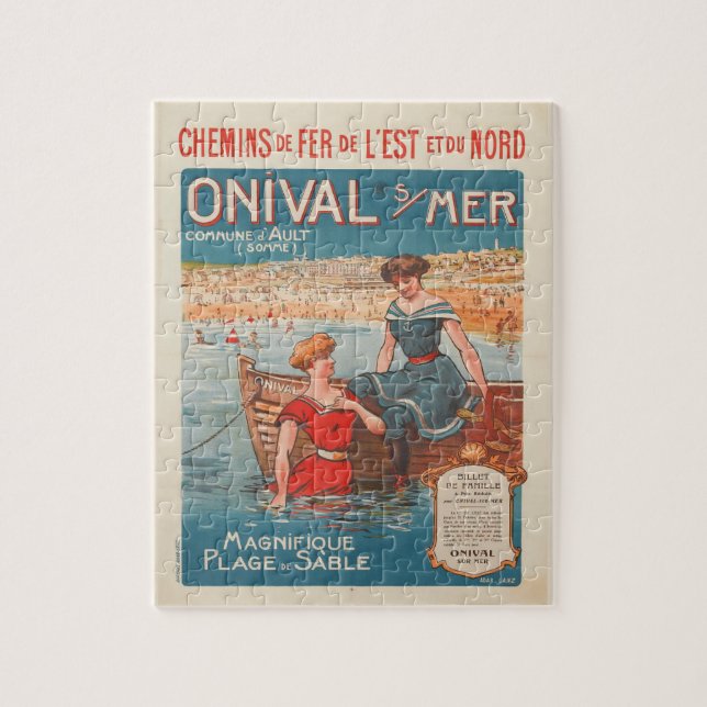 Afiche de viaje francés sobre el rompecabezas de m (Vertical)