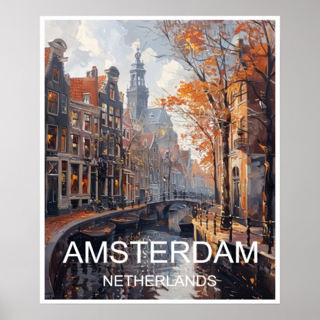 Afiche de viaje impreso en arte de los Países Bajo (Frente)